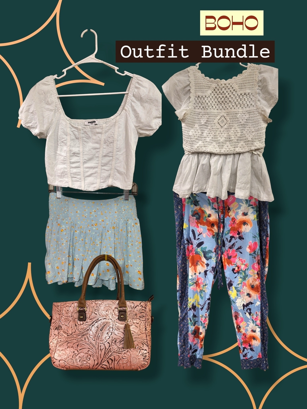 Urban Outfitters Flirty Shorts & Puff Sleeve Crop Top Outfit Bundle